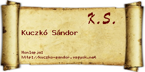 Kuczkó Sándor névjegykártya