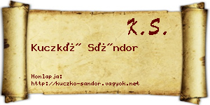 Kuczkó Sándor névjegykártya